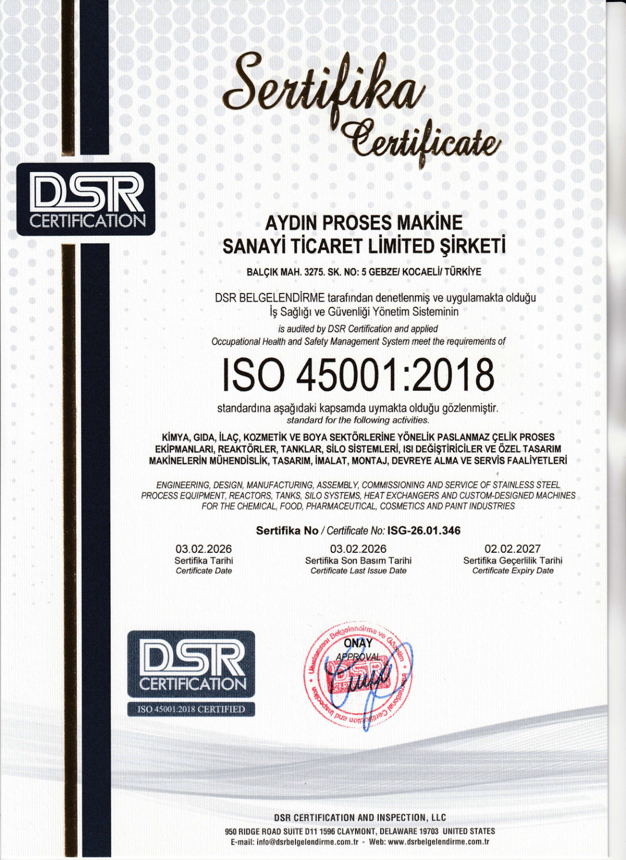 ISO 45001:2018 — نظام إدارة السلامة والصحة المهنية